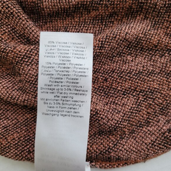 Kaffe sweater striped long sleeve pull over top chevon size small orange brown - Picture 11 of 15